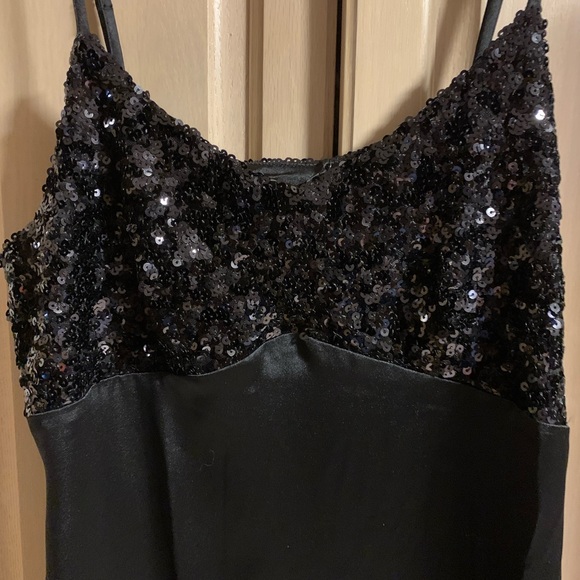 House of Harlow 1960 black sequins satin slip dress size M - Picture 7 of 8